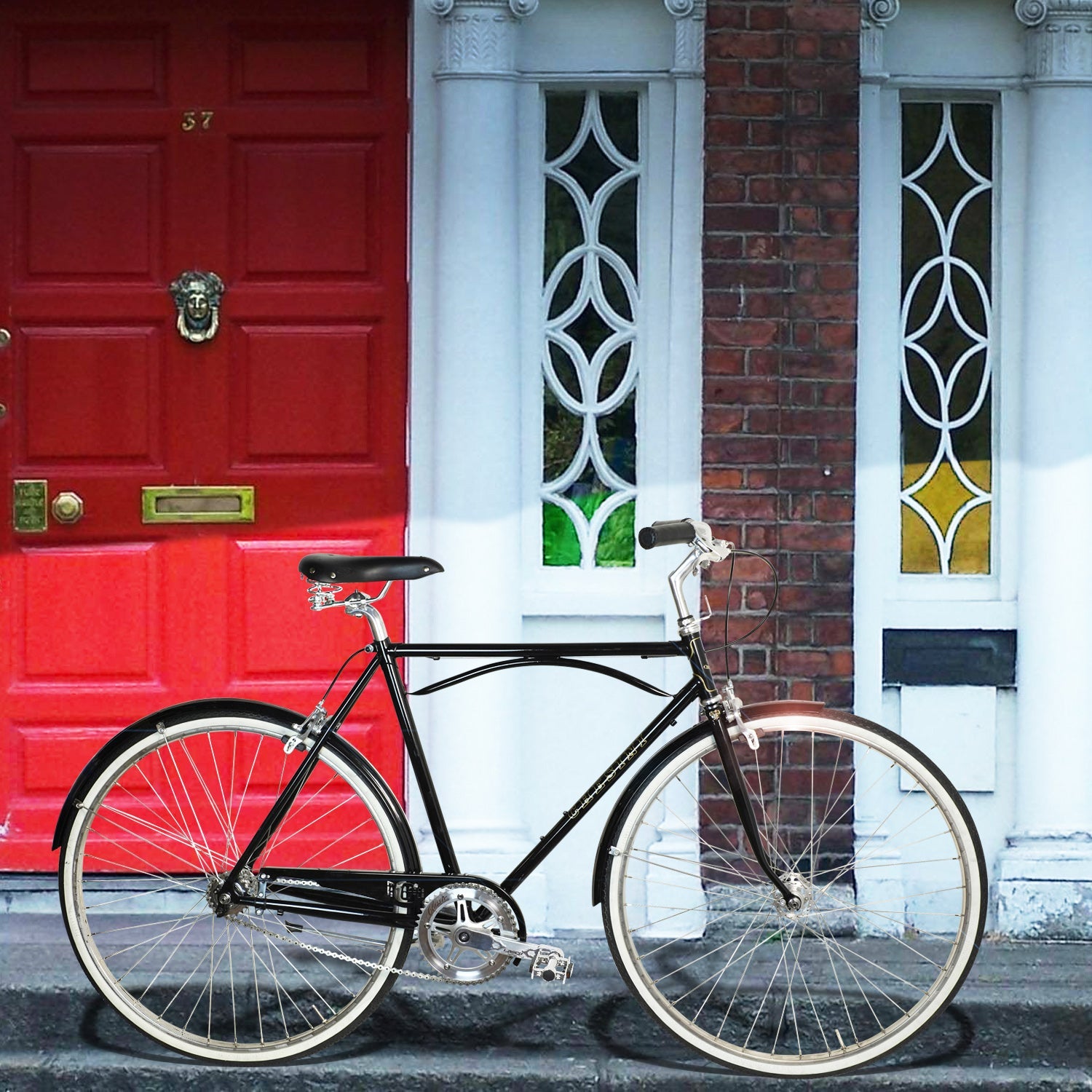 Chesini city bicycle against an ochre Verona wall